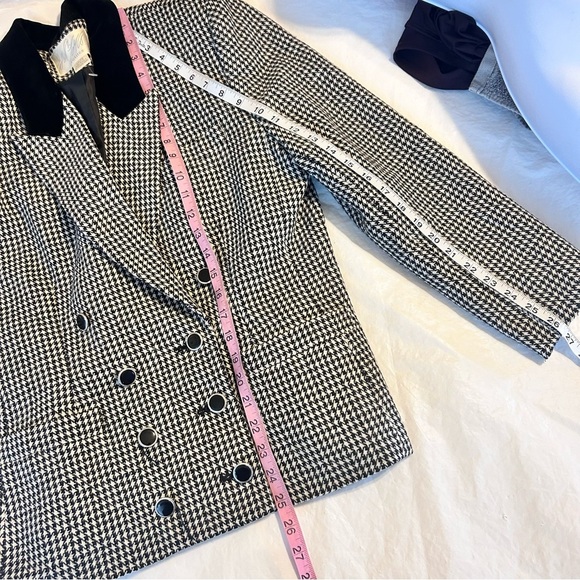 Lord & Taylor Vintage Classic Houndstooth Double Breasted Blazer 12 P Preppy - Picture 10 of 13